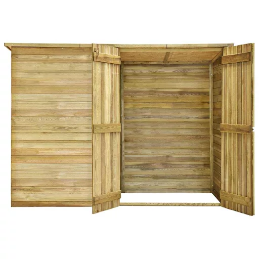 Impregnált fenyőfa kerti kerékpártároló 232 x 110 x 170 cm