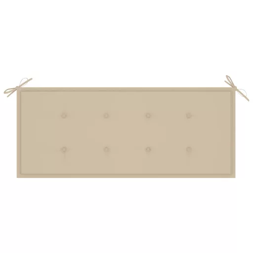 2 személyes tömör eukaliptuszfa kerti pad párnával 120 cm