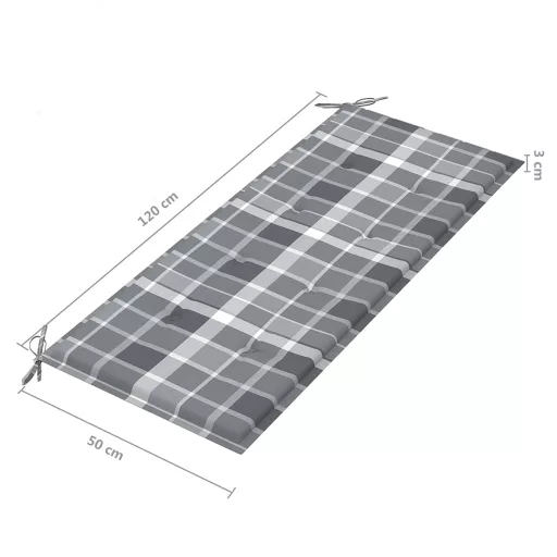 2 személyes tömör eukaliptuszfa kerti pad párnával 120 cm