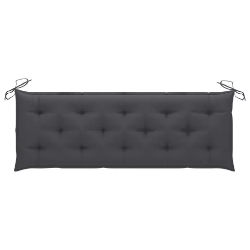 3 személyes tömör eukaliptuszfa kerti pad párnával 150 cm