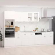 Lyon 7 részes fehér szerelt fa konyhai szekrénygarnitúra