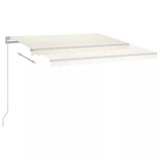 Krémszínű kézzel kihúzható LED-es napellenző 400 x 300 cm