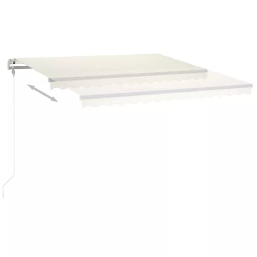 Krémszínű automata szélérzékelős és LED-es napellenző 450x300cm