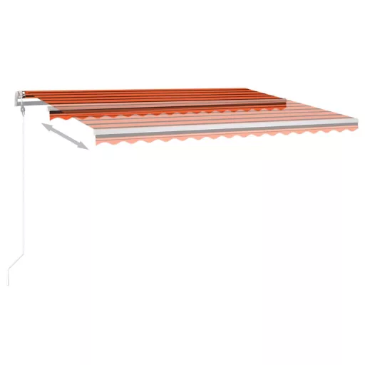 Narancssárga-barna szélérzékelős és LED-es napellenző 450x300cm