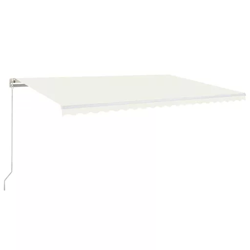 Krémszínű kézzel kihúzható LED-es napellenző 500x300 cm