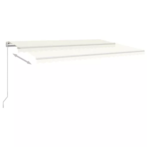 Krémszínű kézzel kihúzható LED-es napellenző 500x300 cm
