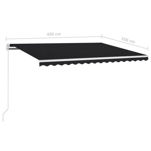 Antracitszürke kézzel kihúzható napellenző 400 x 350 cm