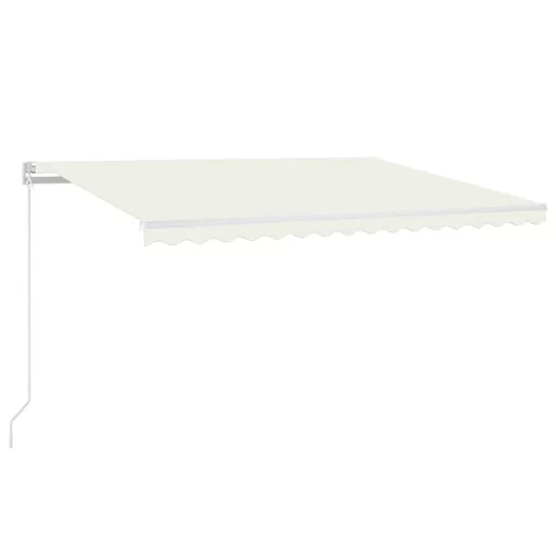 Krémszínű kézzel kihúzható LED-es napellenző 400 x 350 cm