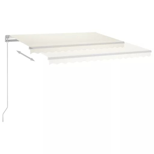 Krémszínű kézzel kihúzható LED-es napellenző 400 x 350 cm
