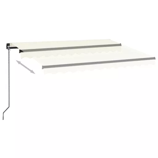 Krémszínű kézzel kihúzható napellenző 350 x 250 cm