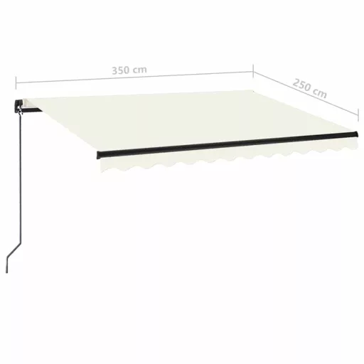 Krémszínű kézzel kihúzható napellenző 350 x 250 cm
