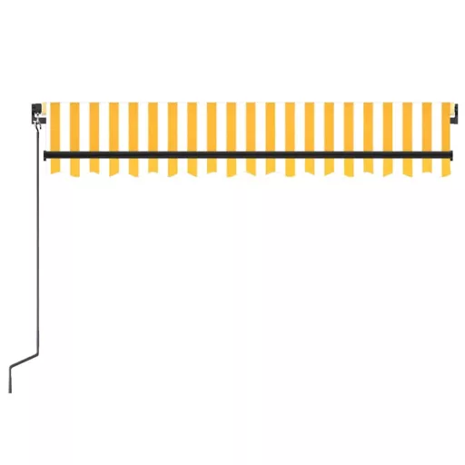 Sárga és fehér kézzel kihúzható napellenző 350 x 250 cm