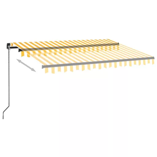 Sárga és fehér kézzel kihúzható napellenző 350 x 250 cm