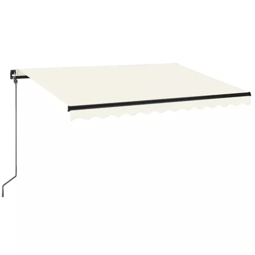 Krémszínű kézzel kihúzható LED-es napellenző 350 x 250 cm