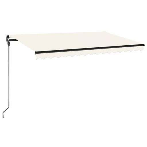 Krémszínű kézzel kihúzható LED-es napellenző 450 x 300 cm