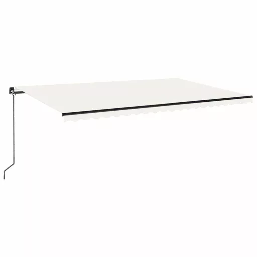 Krémszínű kézzel kihúzható LED-es napellenző 500x300 cm