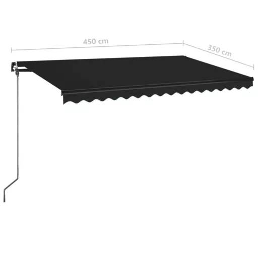 Antracitszürke kézzel kihúzható napellenző 450 x 350 cm