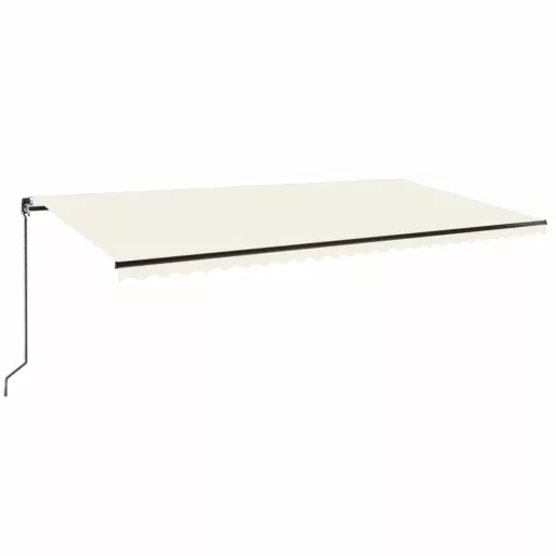 Krémszínű kézzel kihúzható napellenző 600 x 350 cm