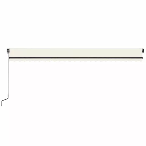 Krémszínű kézzel kihúzható LED-es napellenző 600 x 350 cm