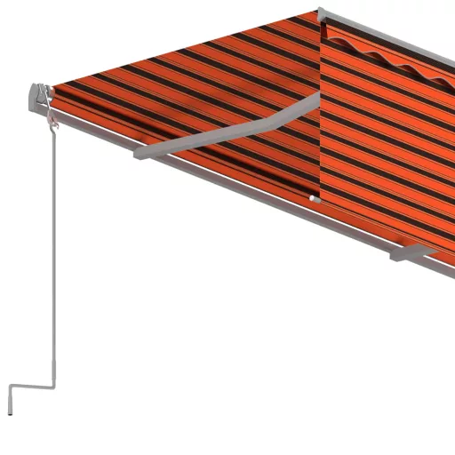 Narancssárga-barna kézzel kihúzható napellenző redőnnyel 4x3 m