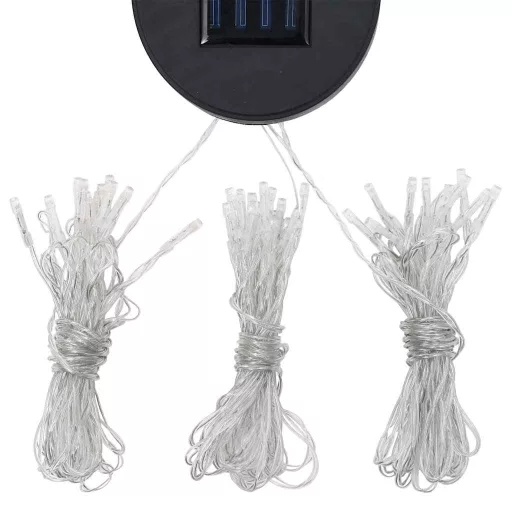 Fehér pavilon LED fényfüzérrel 3 x 3 m
