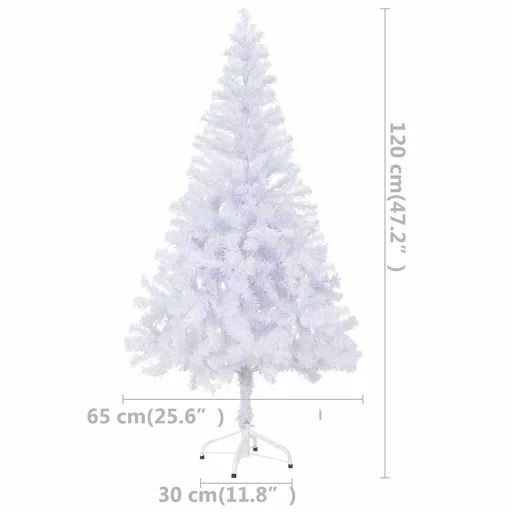 Megvilágított műkarácsonyfa 230 ággal gömb szettel 120 cm