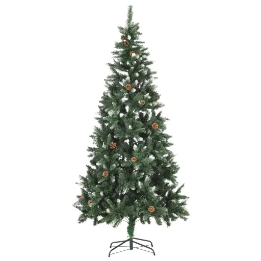 Megvilágított műkarácsonyfa tobozzal 210 cm