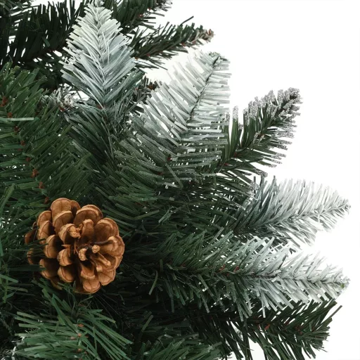 Megvilágított műkarácsonyfa tobozzal 210 cm