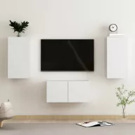 3 részes fehér szerelt fa TV-szekrényszett
