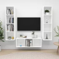 3 részes fehér szerelt fa TV-szekrény szett