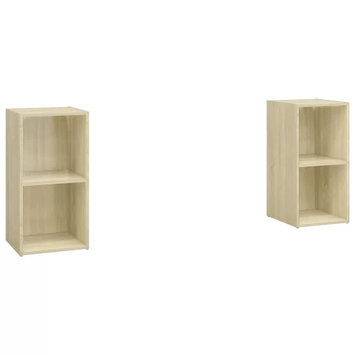 2 db sonoma tölgy színű szerelt fa TV-szekrény 72x35x36,5 cm