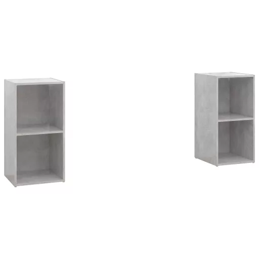 2 db betonszürke szerelt fa TV-szekrény 72 x 35 x 36,5 cm