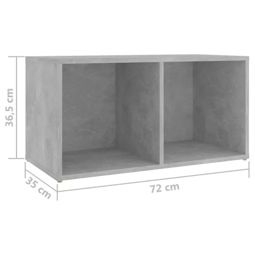 2 db betonszürke szerelt fa TV-szekrény 72 x 35 x 36,5 cm
