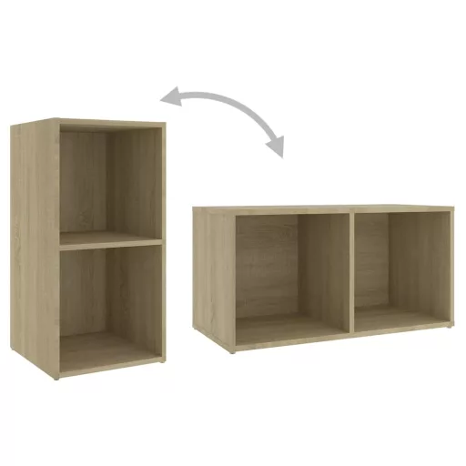 2 db sonoma tölgy színű szerelt fa TV-szekrény 72x35x36,5 cm