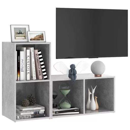 2 db betonszürke szerelt fa TV-szekrény 72 x 35 x 36,5 cm