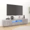 Betonszürke TV-szekrény LED-lámpákkal 180 x 35 x 40 cm