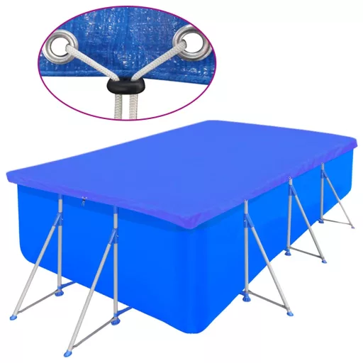 2 db négyszögletes PE medencetakaró 90 g/nm 540 x 270 cm