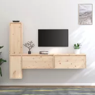 4 darab tömör fenyőfa TV-szekrény