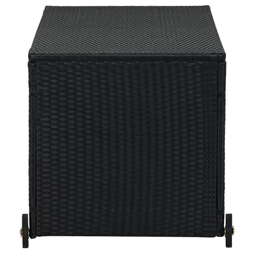Fekete polyrattan kerti tárolóláda 120 x 65 x 61 cm