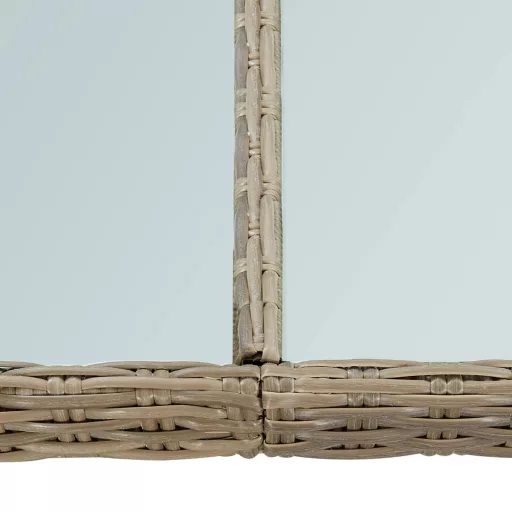 Barna üveg és polyrattan kerti étkezőasztal 200 x 100 x 74 cm