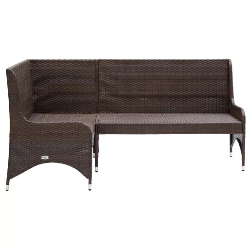 2 db barna polyrattan kerti sarokkanapé