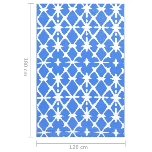 ARAKIL kék és fehér 120x180 cm PP kültéri szőnyeg
