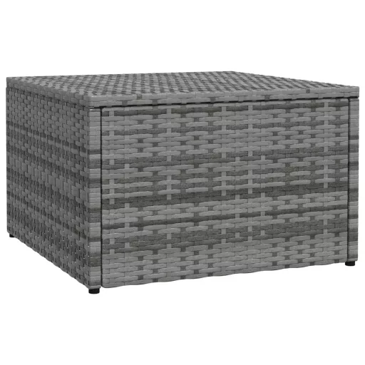 Szürke polyrattan kerti lábzsámoly párnával