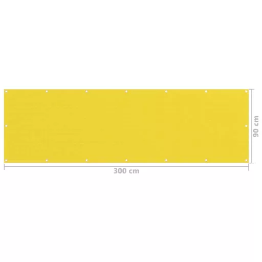 Sárga HDPE erkélytakaró 90 x 300 cm