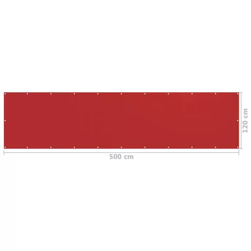 Piros HDPE erkélytakaró 120 x 500 cm