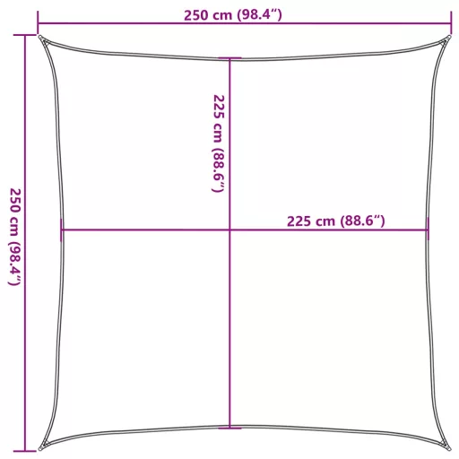 Bézs HDPE napvitorla 160 g/m² 2,5 x 2,5 m