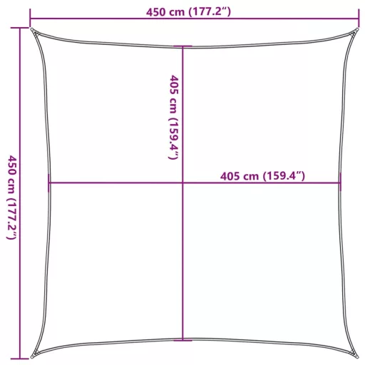 Bézs HDPE napvitorla 160 g/m² 4,5 x 4,5m
