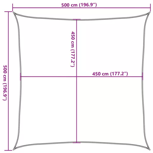 Bézs HDPE napvitorla 160 g/m² 5 x 5 m