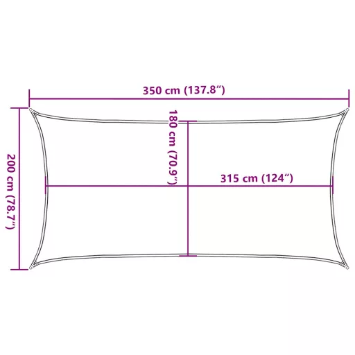 Bézs HDPE napvitorla 160 g/m² 2 x 3,5 m
