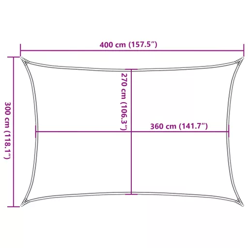 Bézs HDPE napvitorla 160 g/m² 3 x 4 m
